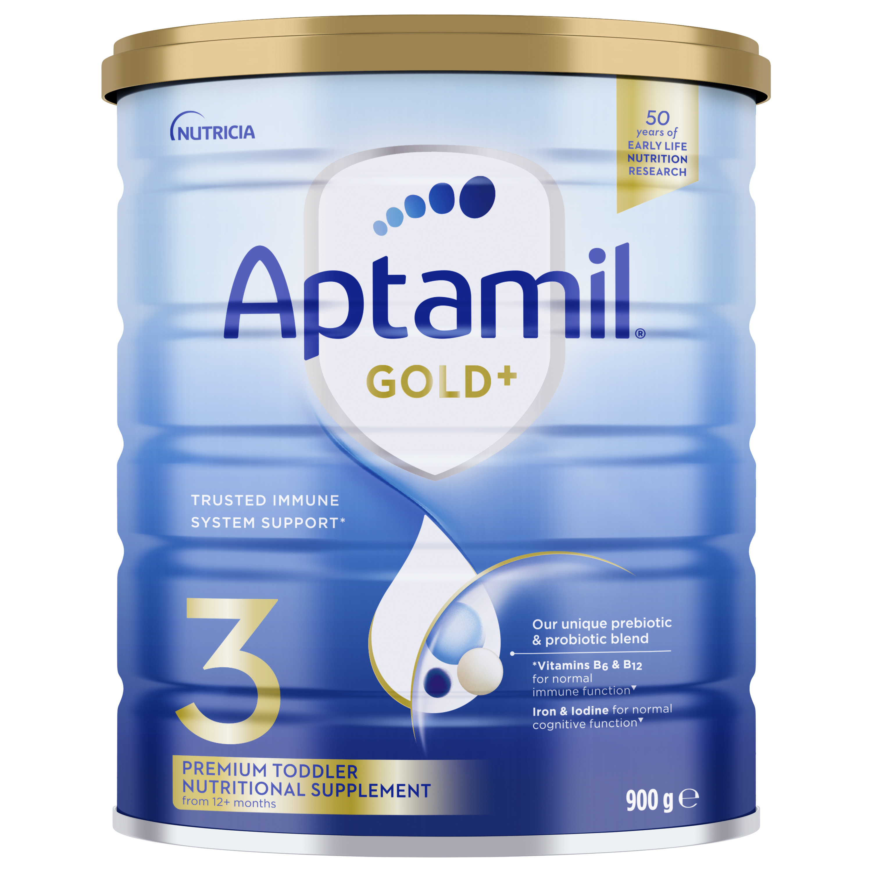 NK3 [新包装]Aptamil Gold+ 爱他美金装版婴儿奶粉 3段 1岁-2岁900g